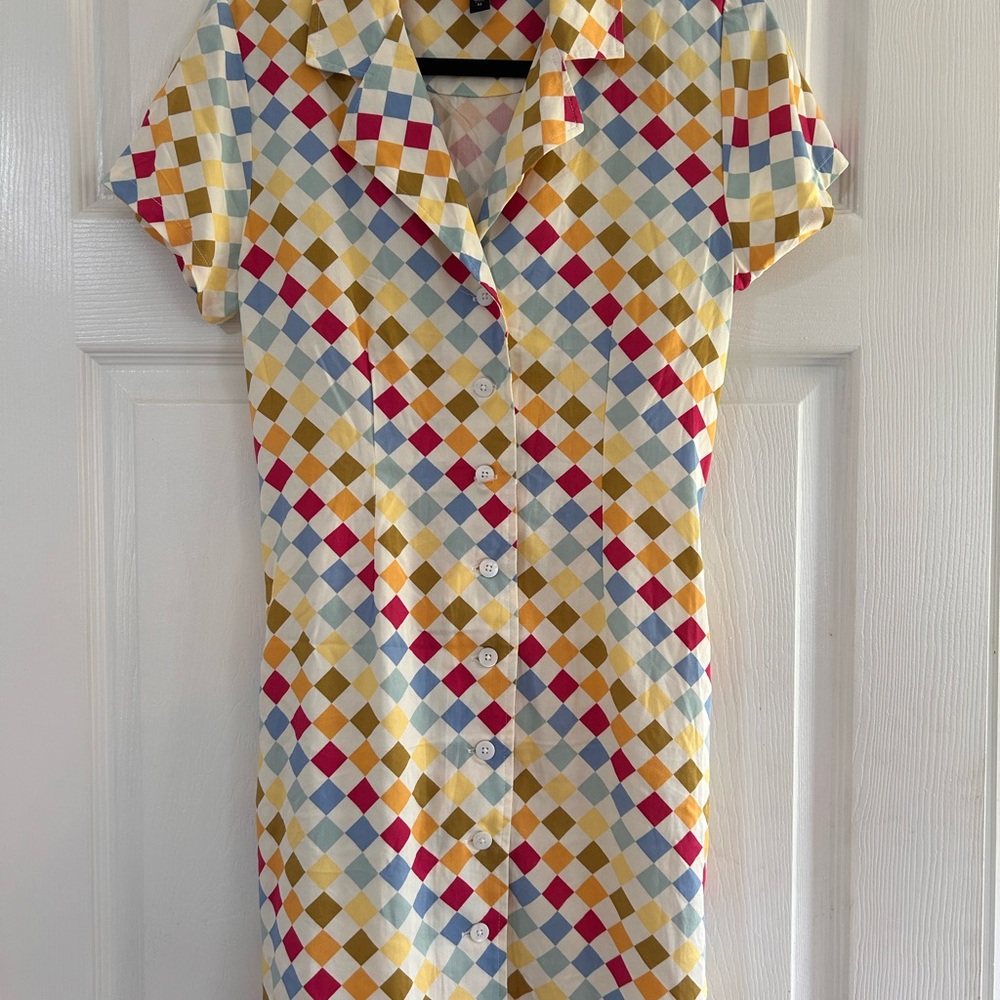 Colorful Geometric Pattern Dress - Picture 3 of 3